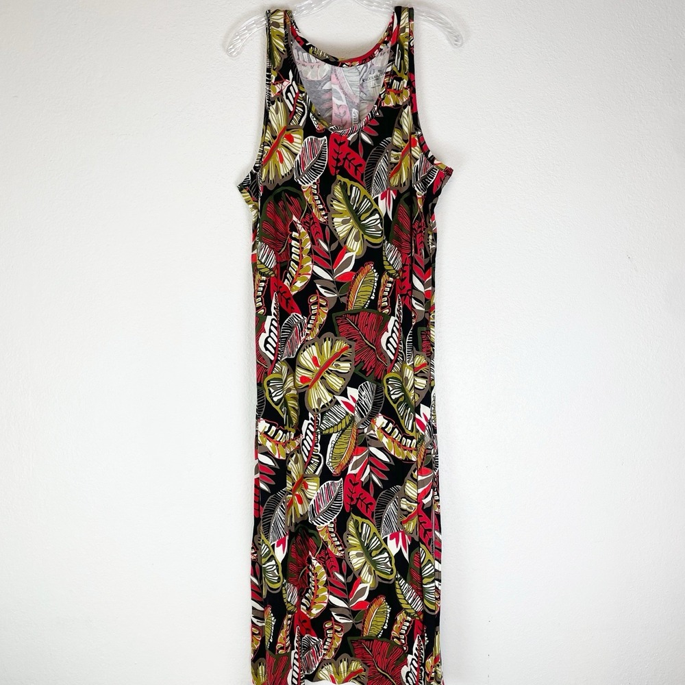 Koolaburra by Ugg Midi Dress Womens Large Sleeveless Boho Slit Casual Stretch‎ L